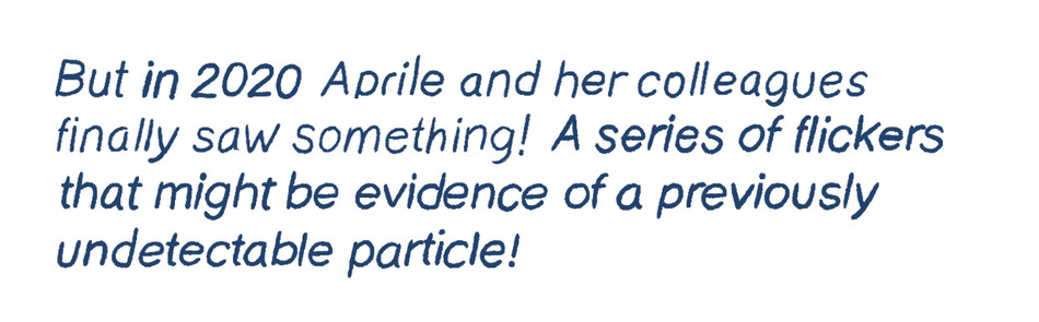 But in 2020, Aprile and her colleagues finally saw something.  A series of flickers that might be evidence of a previously undetectable particle!