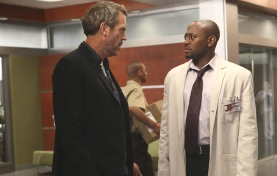 Hugh Laurie and Omar Epps in House