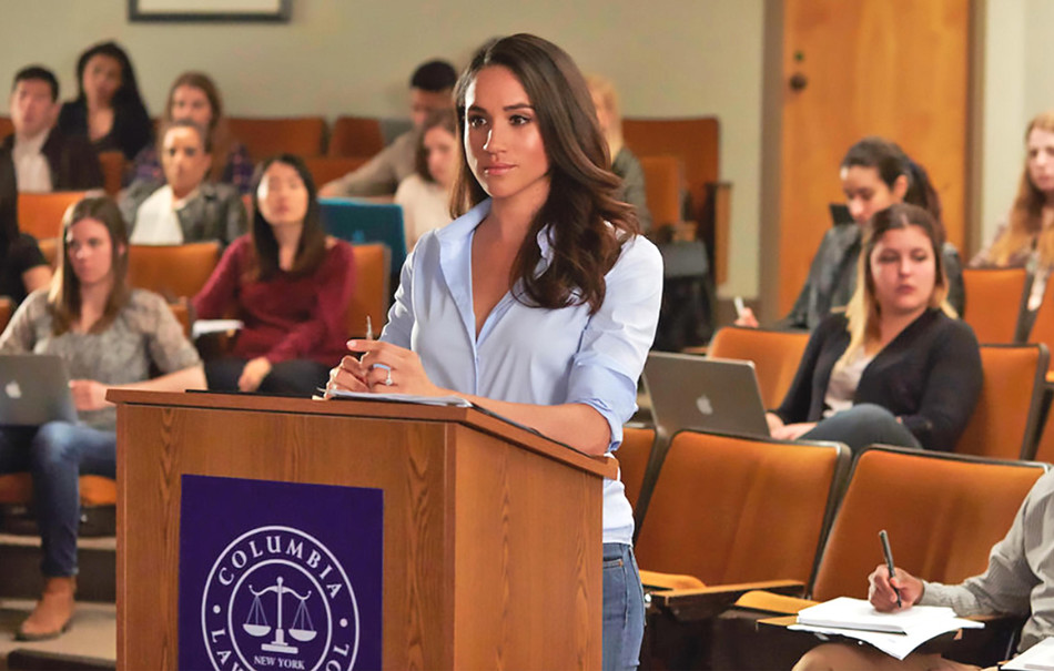 Meghan Markle as Rachel Zane at Columbia Law School in Suits