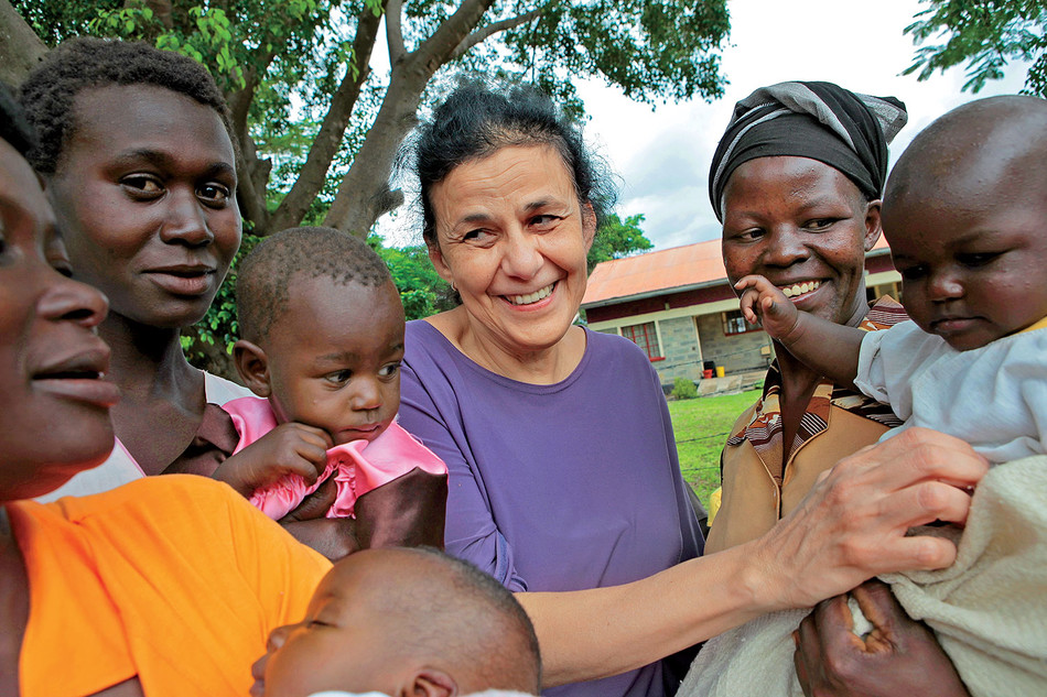 Columbia public health professor Wafaa El-Sadr at a health facility in Kenya