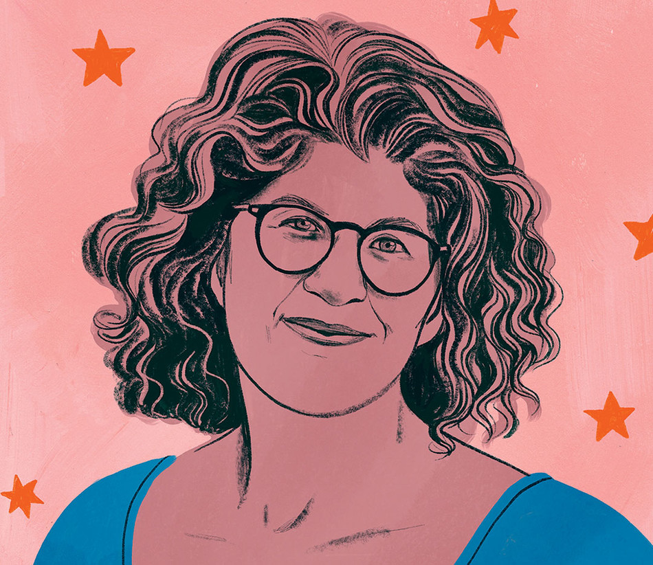Illustration of TV writer and producer Gina Fattore, by Bijou Karman