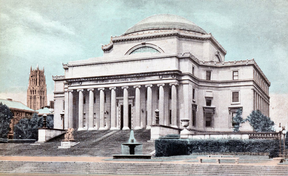 Vintage postcard image of Low Library, Columbia University