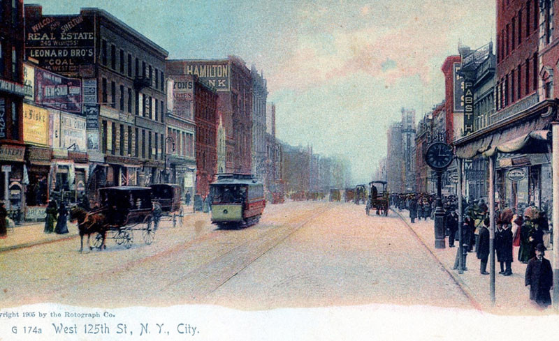 Vintage postcard featuring West 125th St. in NYC