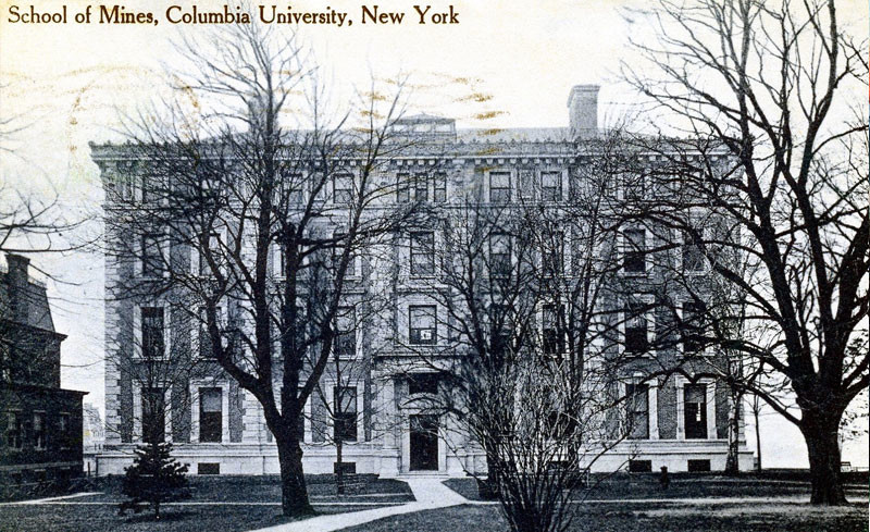 Vintage postcard with photo of Columbia University School of Mines