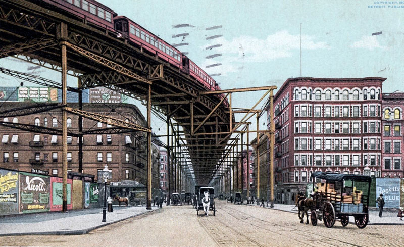Vintage postcard of 110th St in NYC