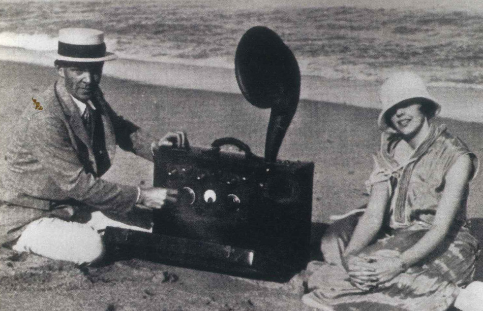 Edwin Armstrong and Marion MacInnis on the beach