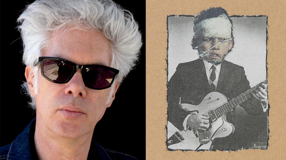 Jim Jarmusch and one of his works of collage art