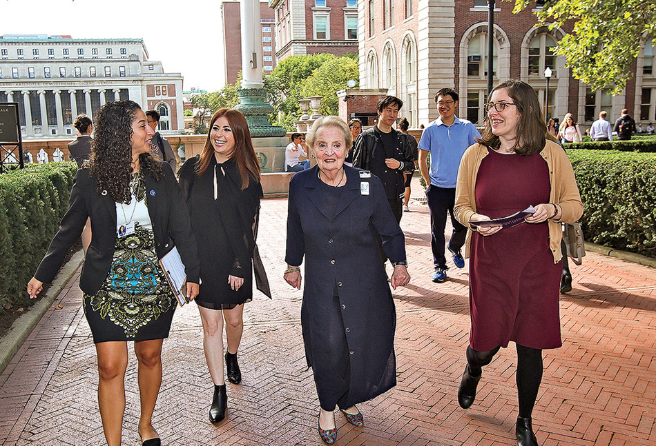 Madeleine Albright on Columbia University campus in 2018