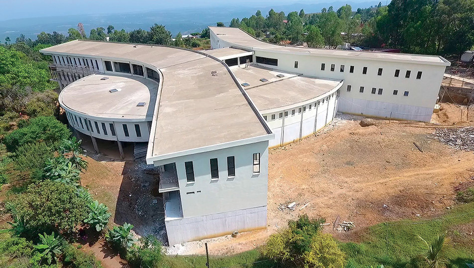 Village Health Works' Women's Health Pavilion under construction in Kigutu, Burundi