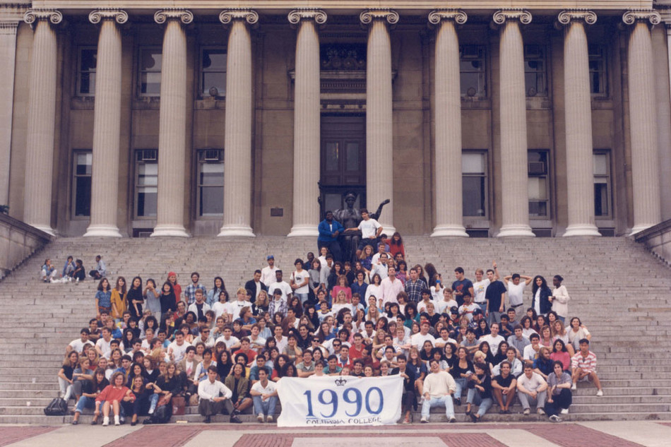 Columbia University Class of 1990 outside Low Library