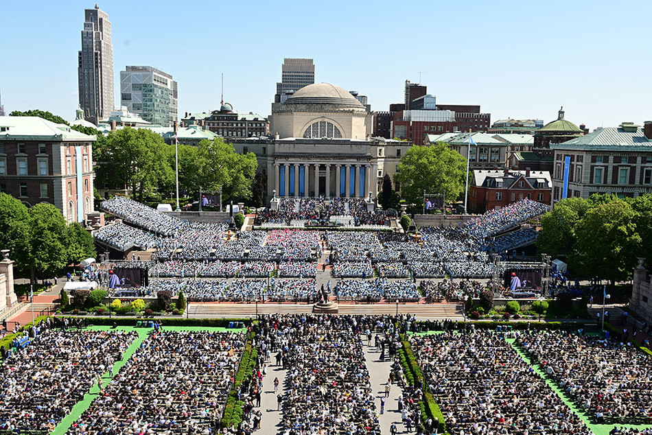 The crowd at Columbia University's 2023 Commencement on May 17