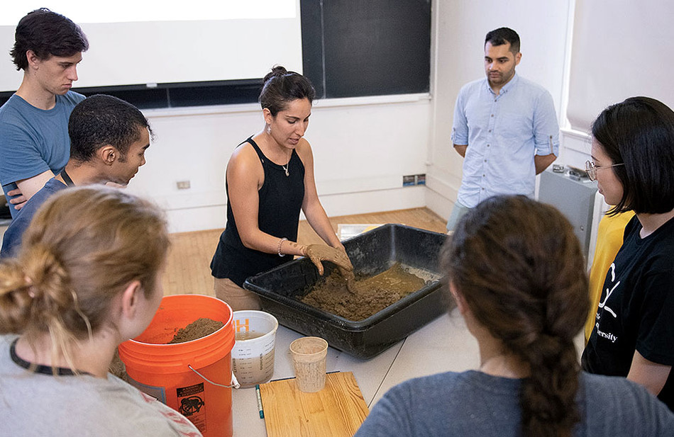 Lola Ben-Alon and students at Columbia's Natural Materials Lab