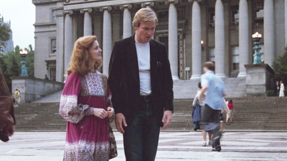 Blair Brown and William Hurt on Columbia University campus in "Altered States"