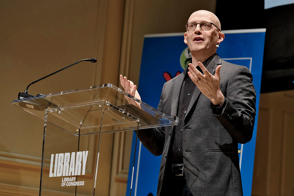 Brad Meltzer speaking at the Library of Congress