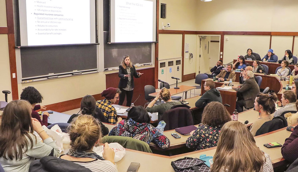 Heidi Allen lectures at the Columbia School of Social Work