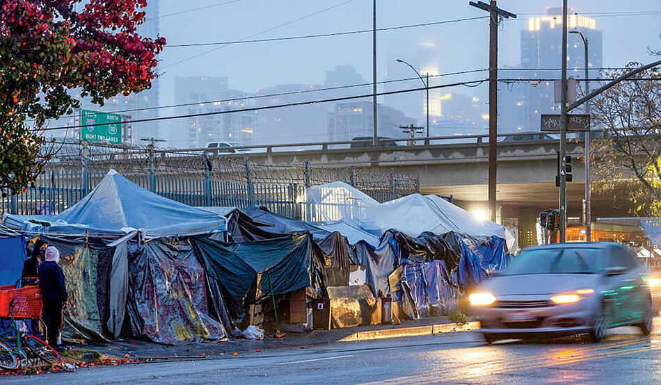 A tent city in Los Angeles