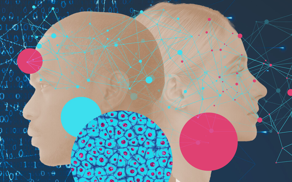 Collage suggesting AI in biomedicine