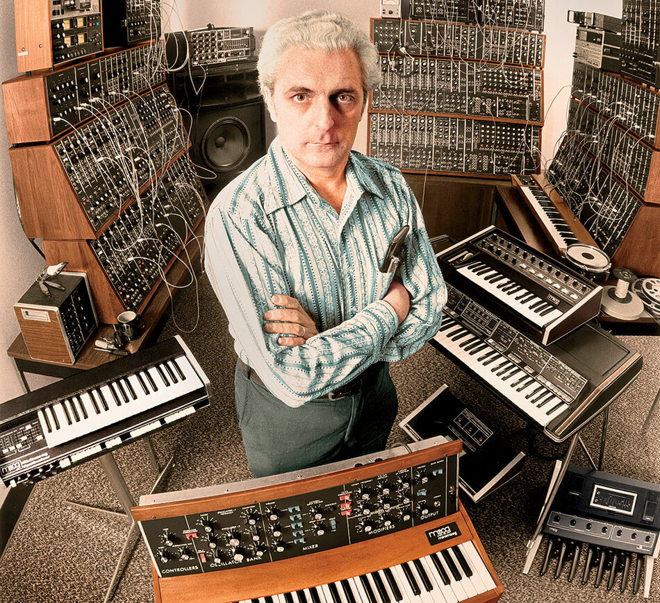 Bob Moog in studio