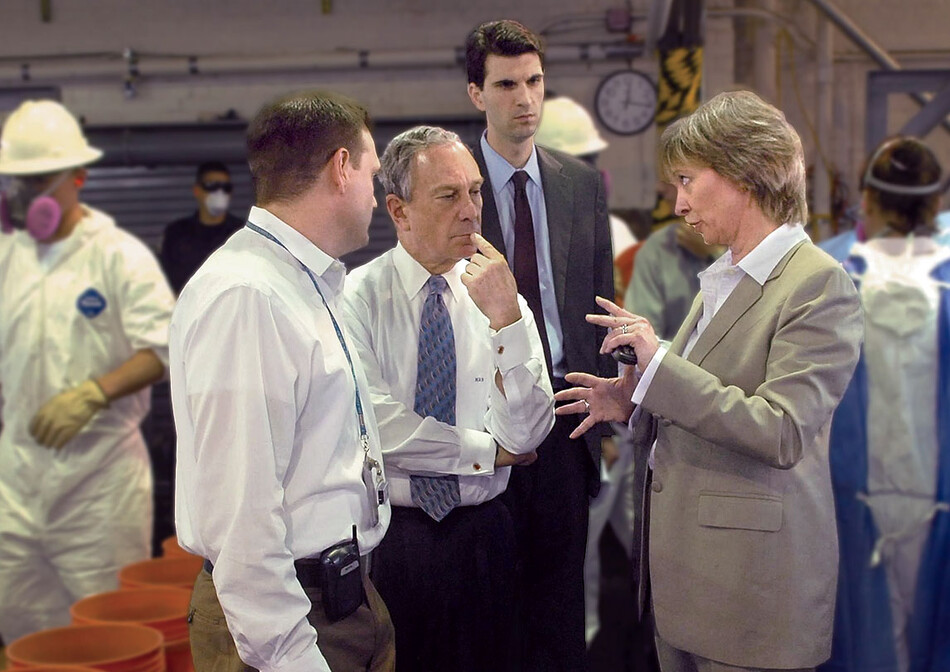 Barbara Butcher gives Mayor Bloomberg a tour of the 9/11 remains recovery operation.
