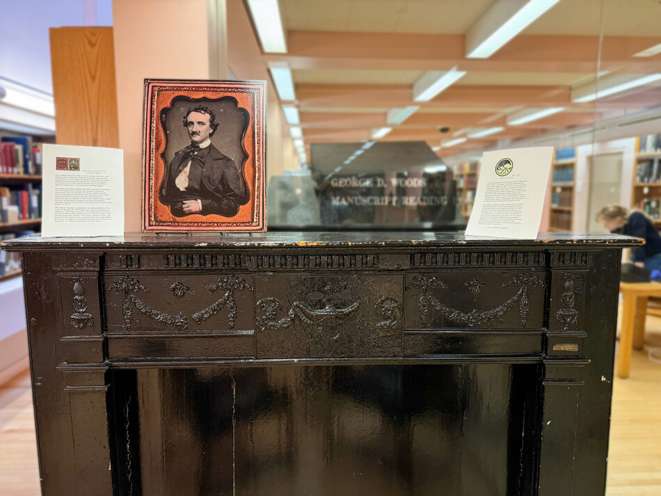 Edward Allan Poe's "Raven" mantel at Columbia