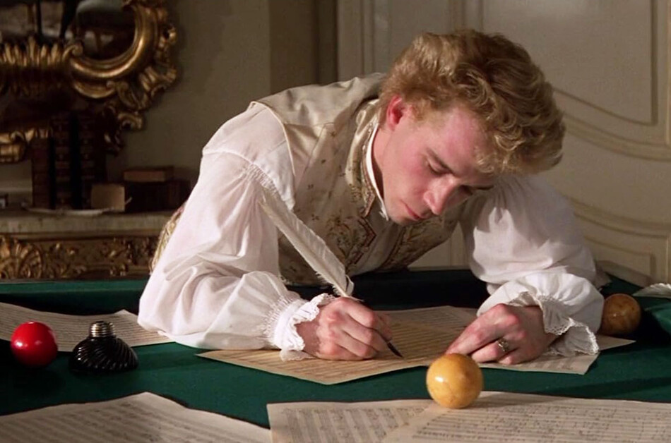 Tom Hulce as Wolfgang Amadeus Mozart in Amadeus