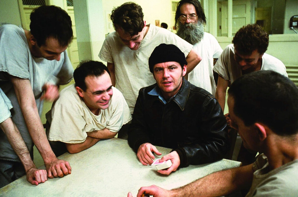 Jack Nicholson and cast members in One Flew Over the Cuckoo's Nest