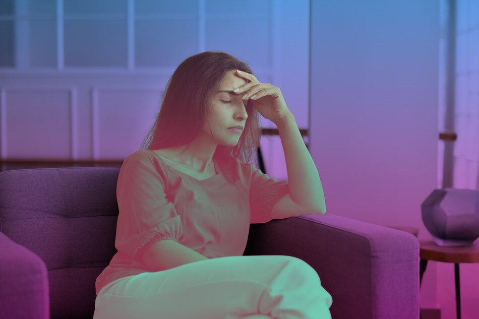 Photo of woman looking tired