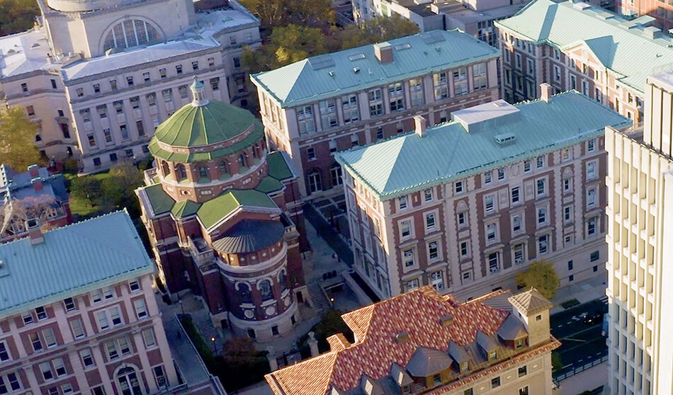 Birds-eye-view of Columbia University campus