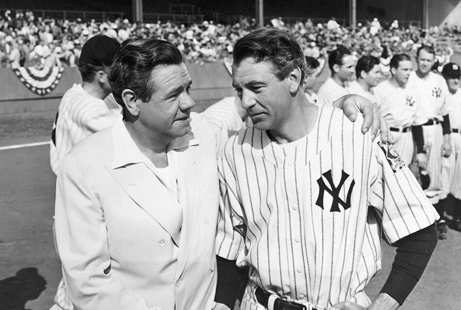Gary Cooper as Lou Gehrig in Pride of the Yankees