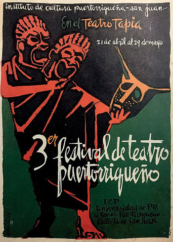 Poster for Puerto Rican theater festival, from Columbia's Rare Book and Manuscript Library