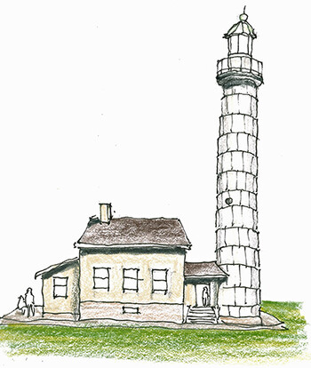 Illustration of Cana Island Lighthouse