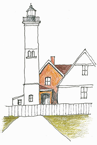 Illustration of Presque Isle Lighthouse