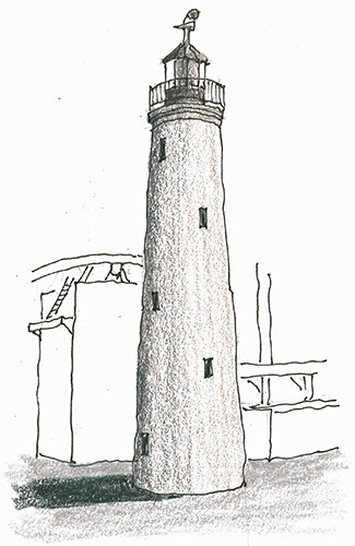 Illustration of Burlington Canal Main Lighthouse