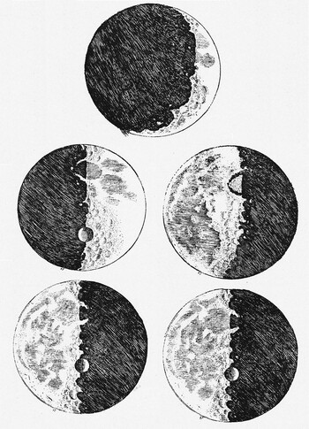 Galileo Galilei, sketches from Sidereus nuncius, 1610
