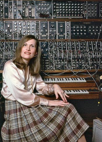 Wendy Carlos in studio in 1979