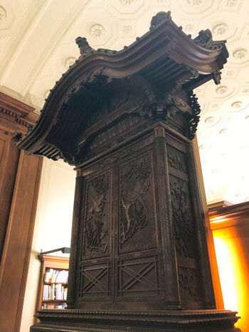 A Japanese wooden cabinet at Columbia University